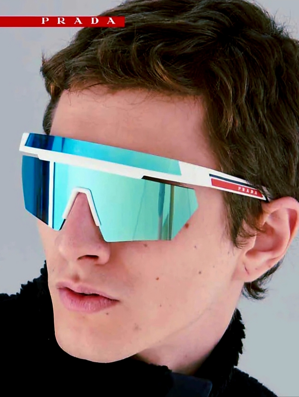 Prada Linea Rossa SPS 01Y Blue Mirrored High Performance Sunglasses